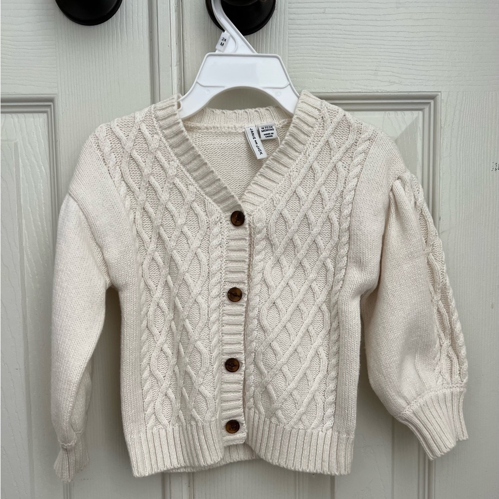 Janie and Jack cable cardigan in cream 18-24months